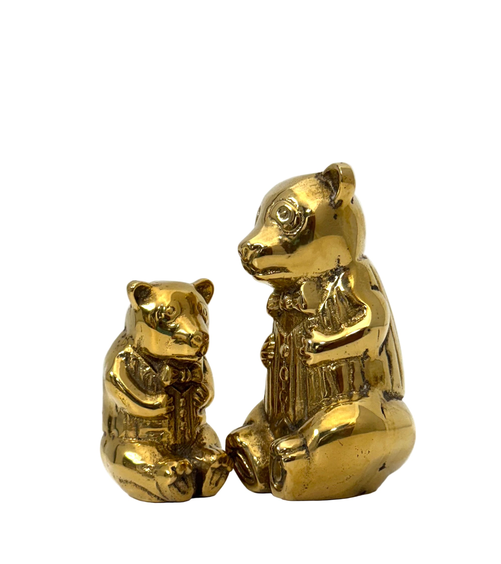 Vintage Brass Bear Figurines | Dapper Bowtie Duo