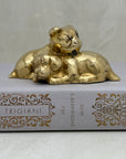 Cute Small Vintage Brass Sleeping Bulldog Puppies-A Collectible