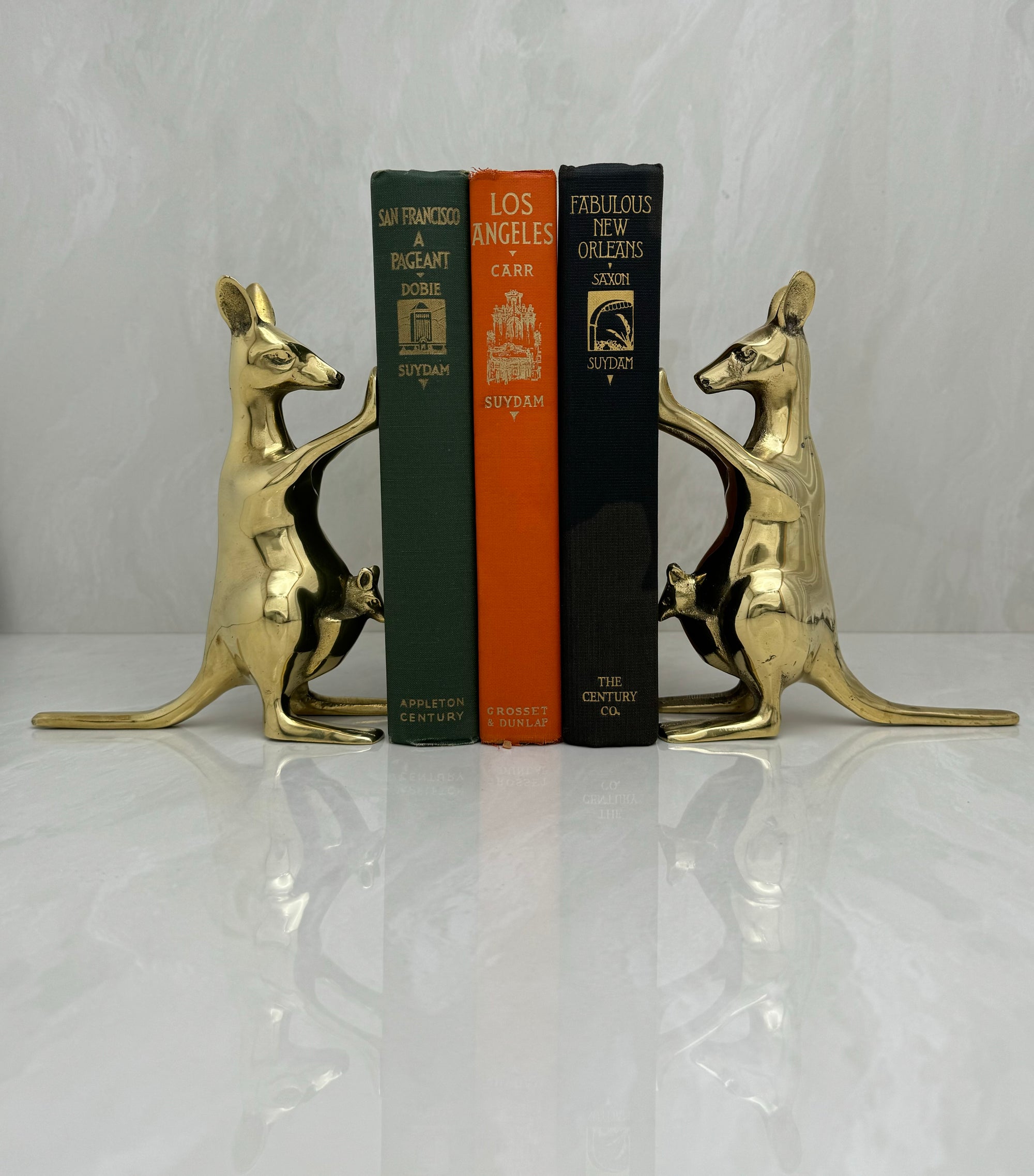 Vintage Brass Kangaroo Bookends-A Pair