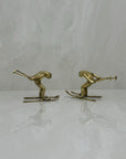 Vintage Bronze Skiing Frog Brothers