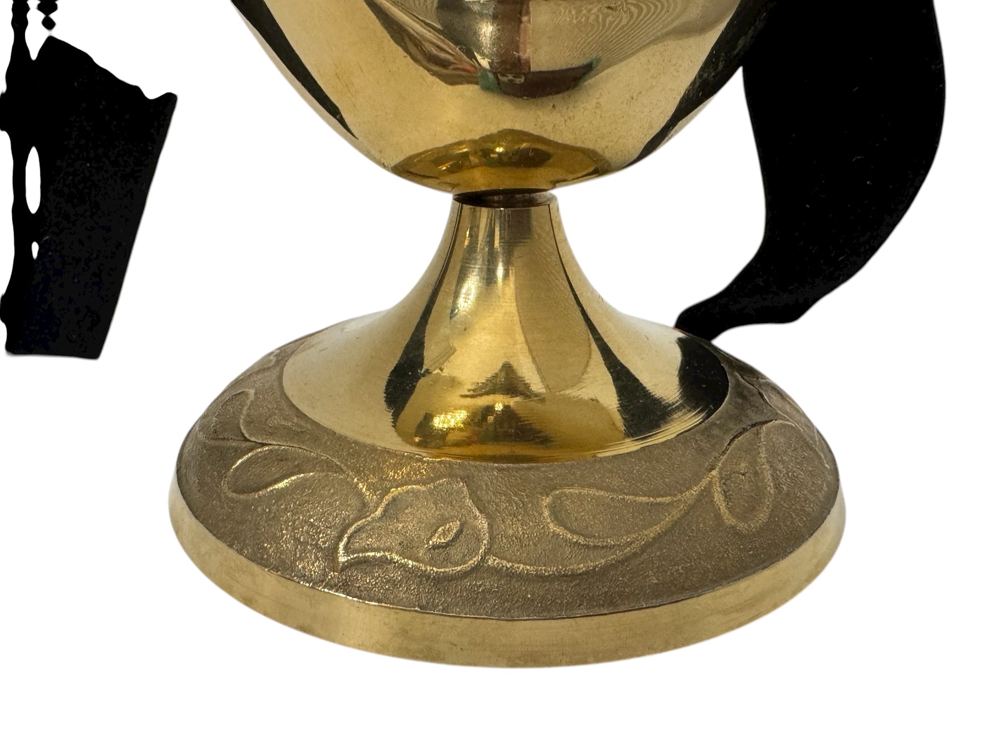 Vintage Brass Face Mask Sculpture on Stand | Mid-Century Modern Surreal Art Decor