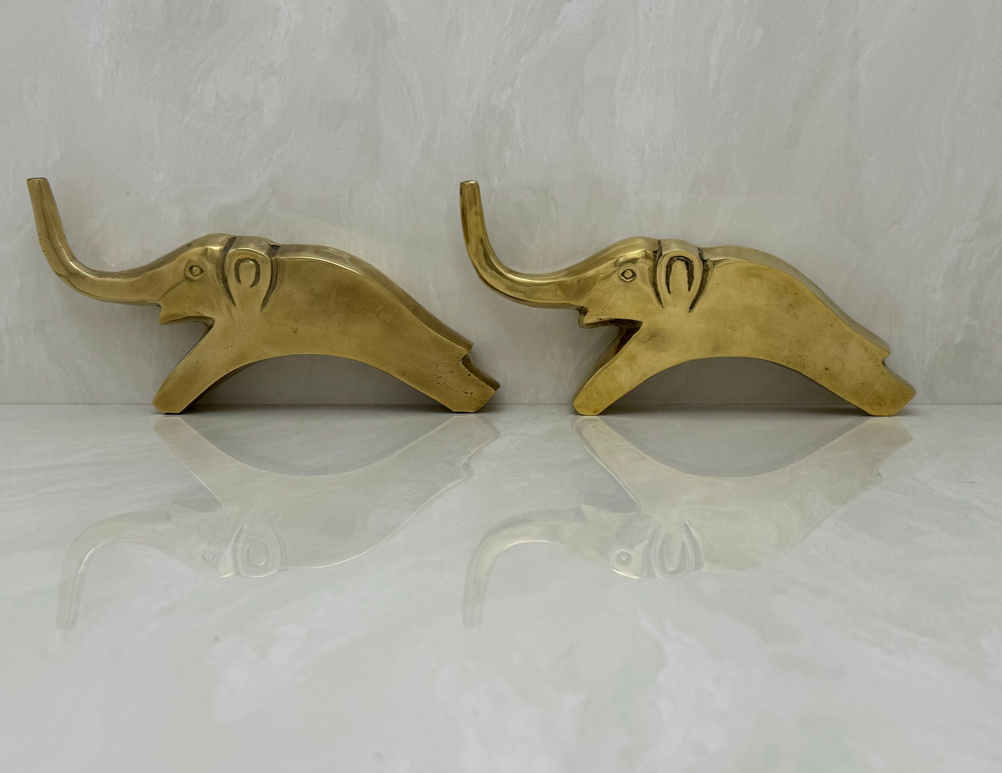 Vintage Brass Elephants- A Pair