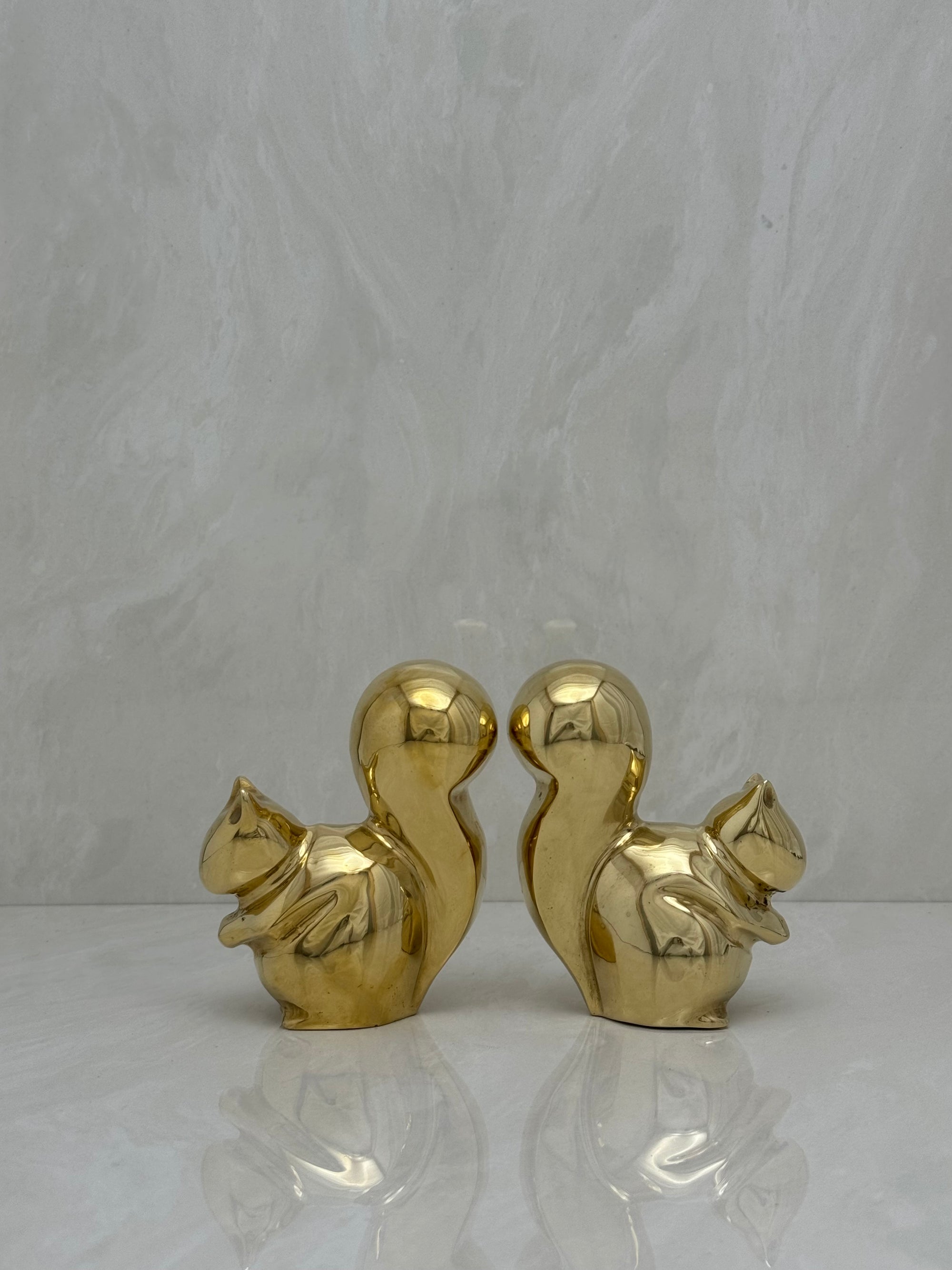 Vintage Brass Adorable Squirrels-A Pair