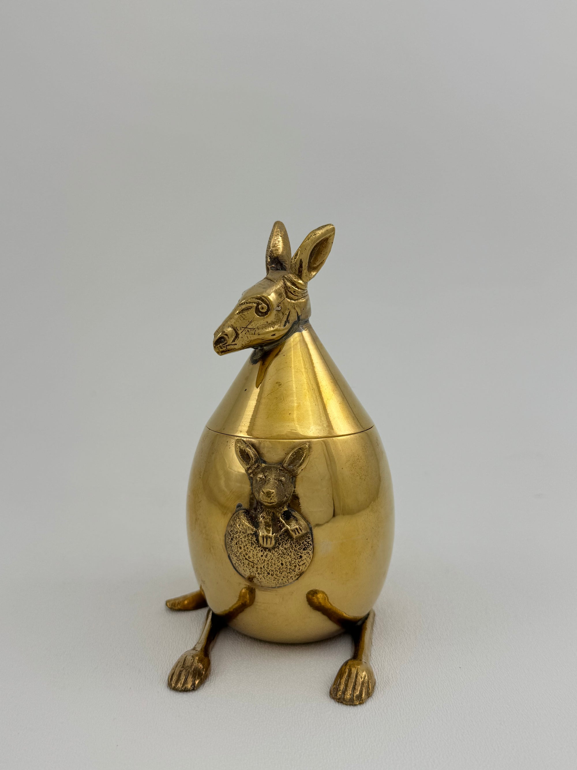 Vintage Brass Kangaroo Trinket Box
