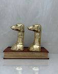 Vintage Brass Dog Bookends- A Pair