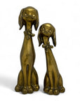 Large Vintage Brass Puppy Duo-A Pair