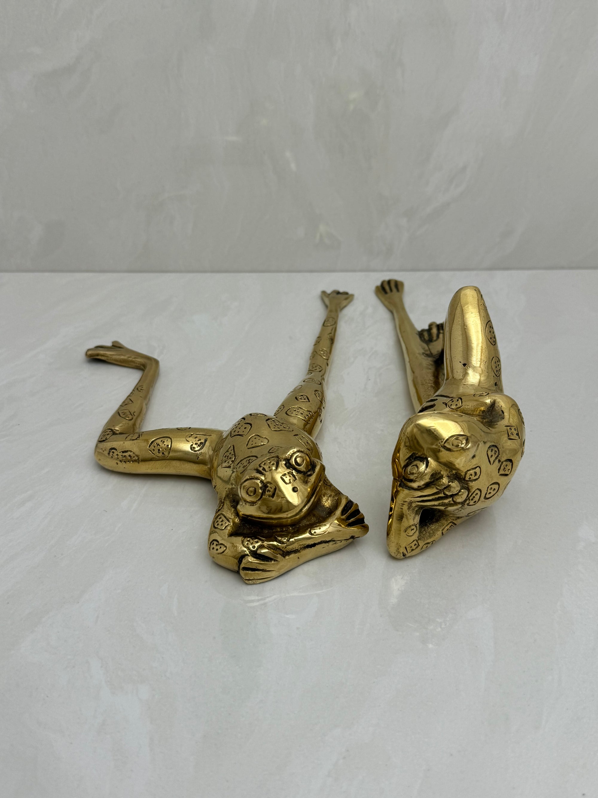 Long Legged Brass Frogs-A Pair