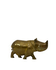 Vintage Brass Rhinoceros – Mid-Century Modern Safari Sculpture | Brass Figurine