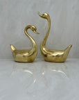 Tall Vintage Brass Swans-A Pair