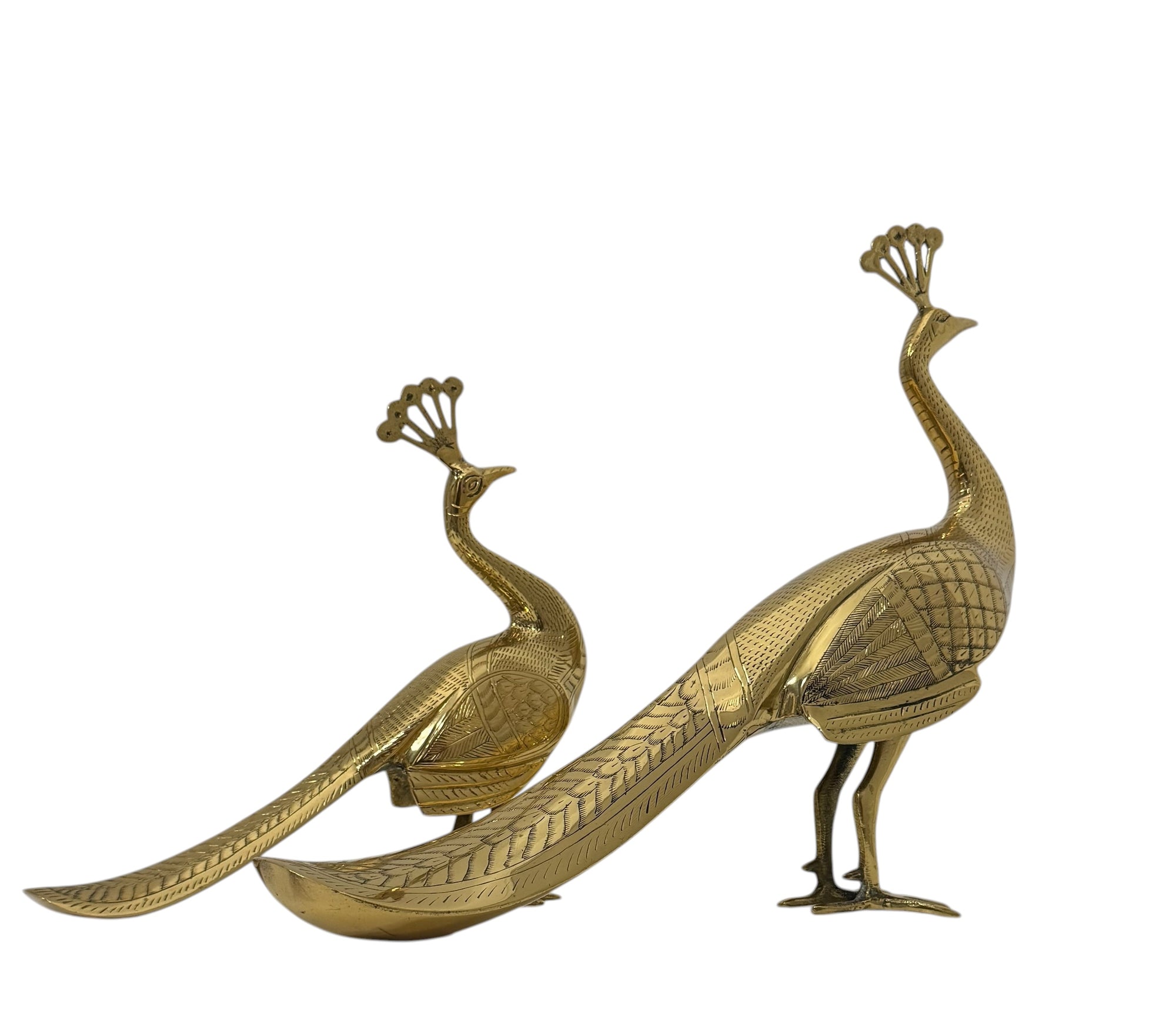 Vintage Brass Peacocks
