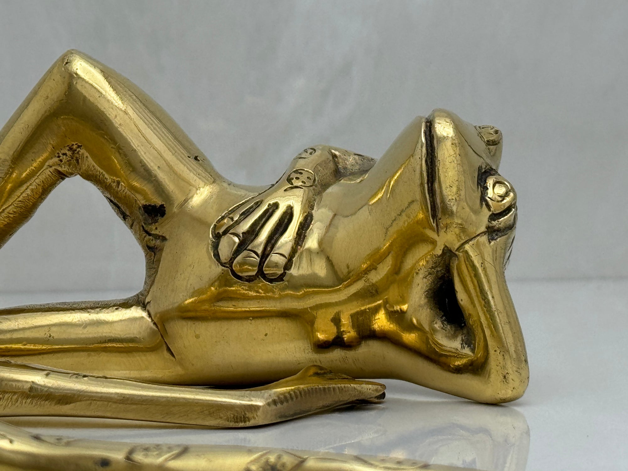 Long Legged Brass Frogs-A Pair