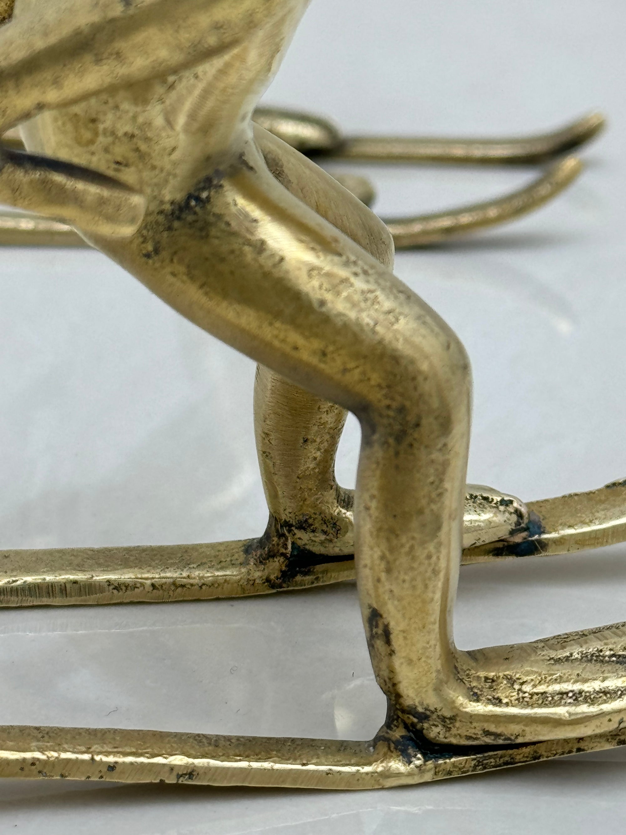 Vintage Bronze Skiing Frog Brothers