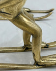 Vintage Bronze Skiing Frog Brothers