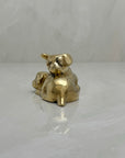 Cute Small Vintage Brass Sleeping Bulldog Puppies-A Collectible