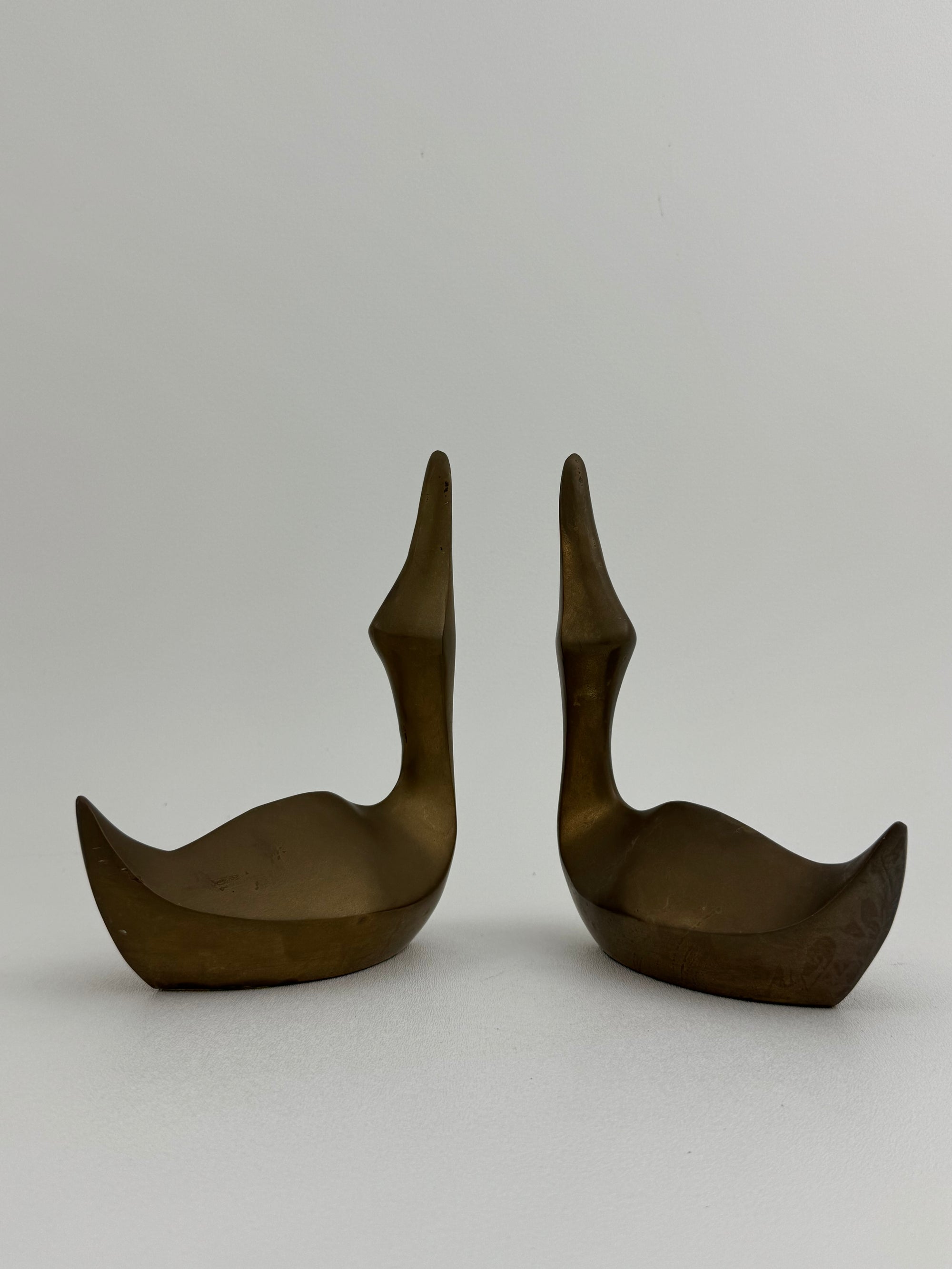 Vintage Brass Geese- A Pair