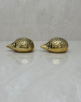 Small and Sleek Vintage Brass Hedgehogs- A Pair By Seiden