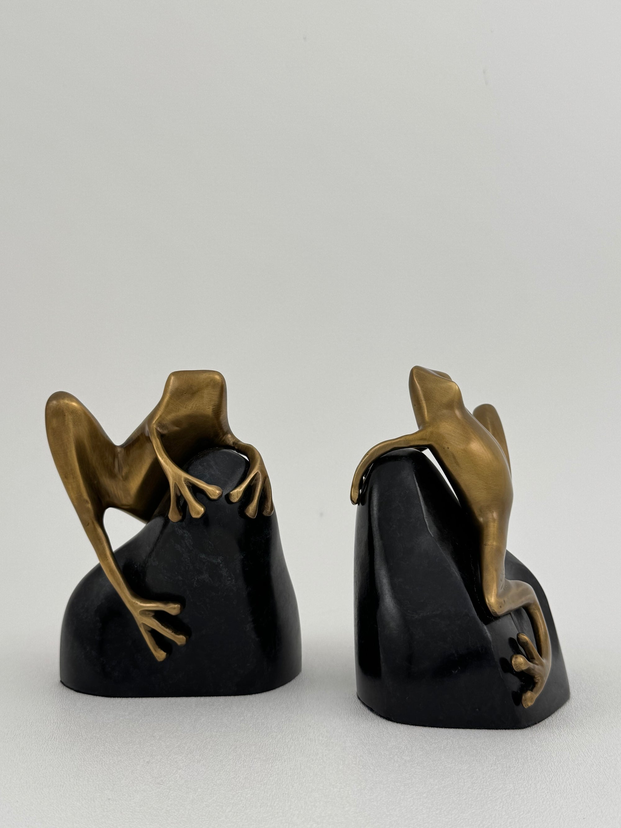 Vintage Bombay Frog on Rock Bookends-A Pair