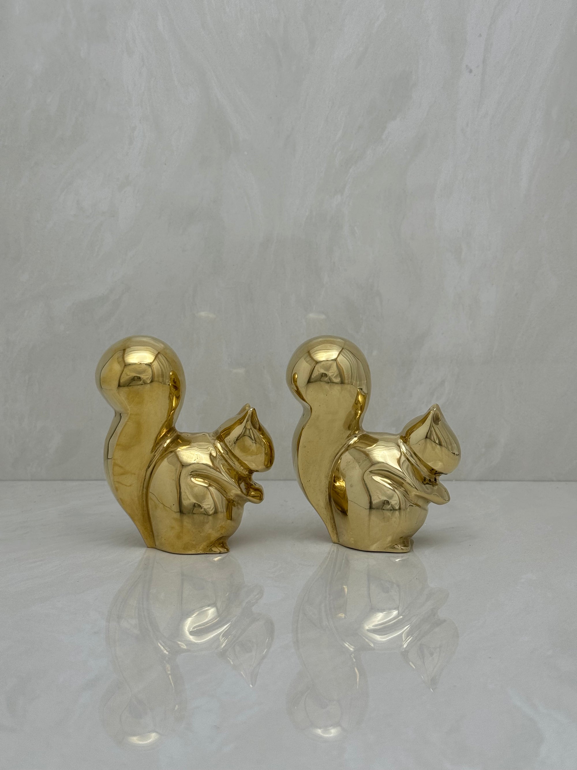 Vintage Brass Adorable Squirrels-A Pair