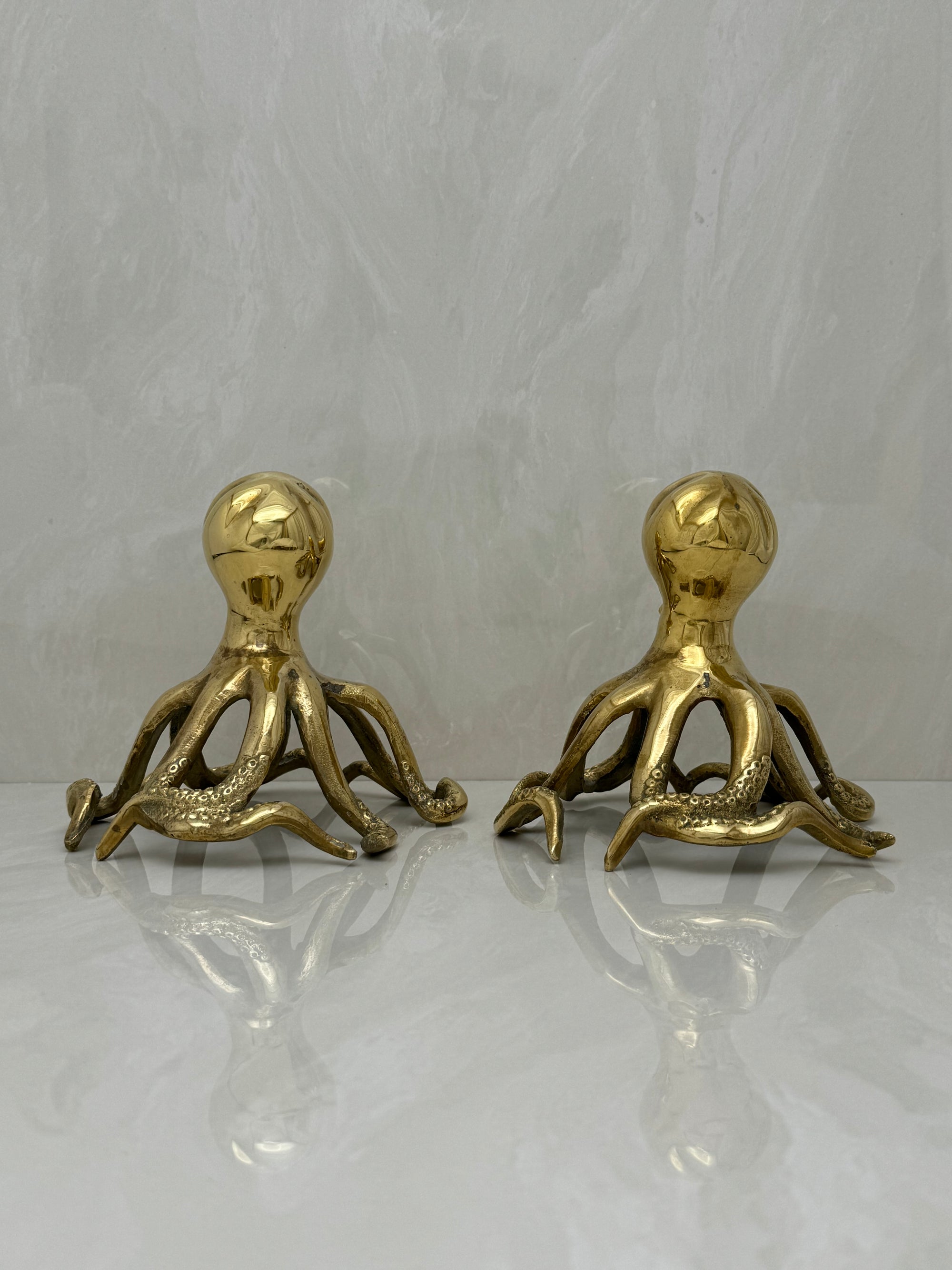 Vintage Brass Octopus- A Pair