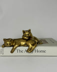 Vintage Bronze Resting Shelf Cats-A Pair