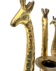 Vintage Brass Giraffe Candle Holders | Mid-Century Modern Safari Glam Pair