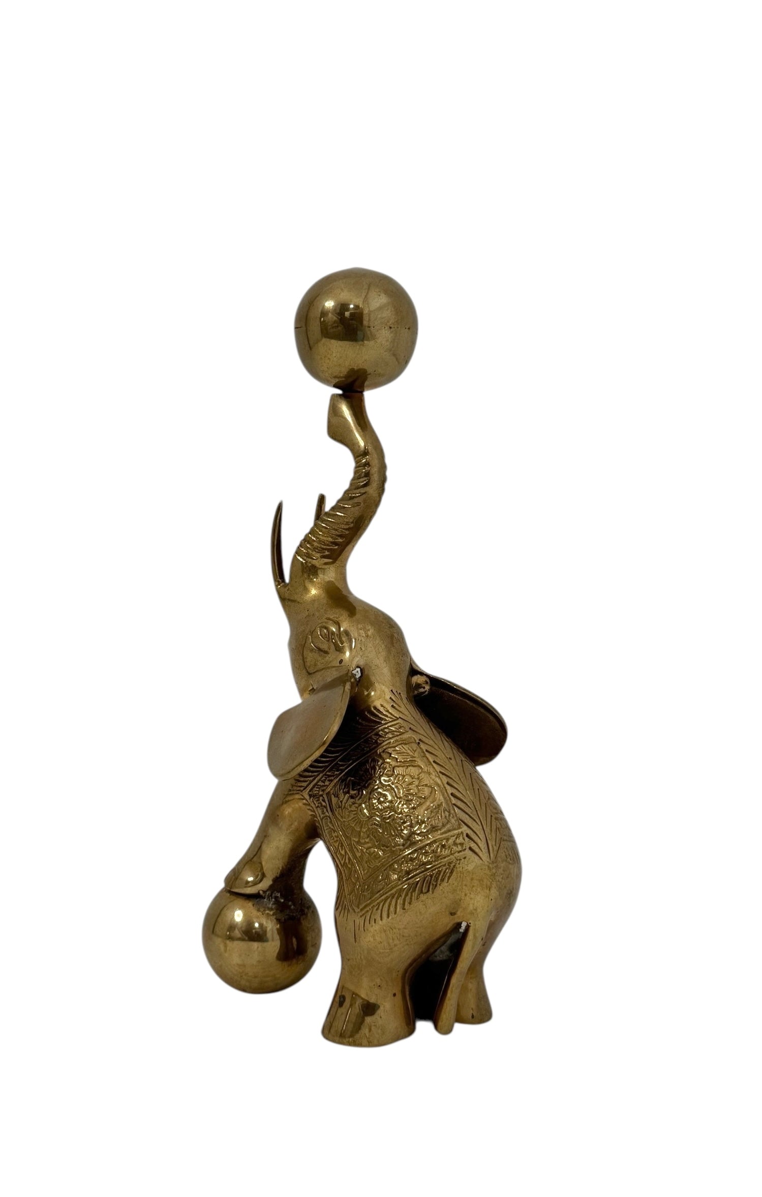 Vintage Brass Balancing Elephant