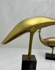 Vintage Brass Peacocks on Marble Bases- A Pair by Rosenthal Netter