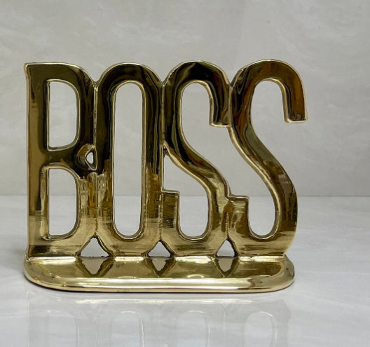 Vintage Brass Boss Bookends- A Pair