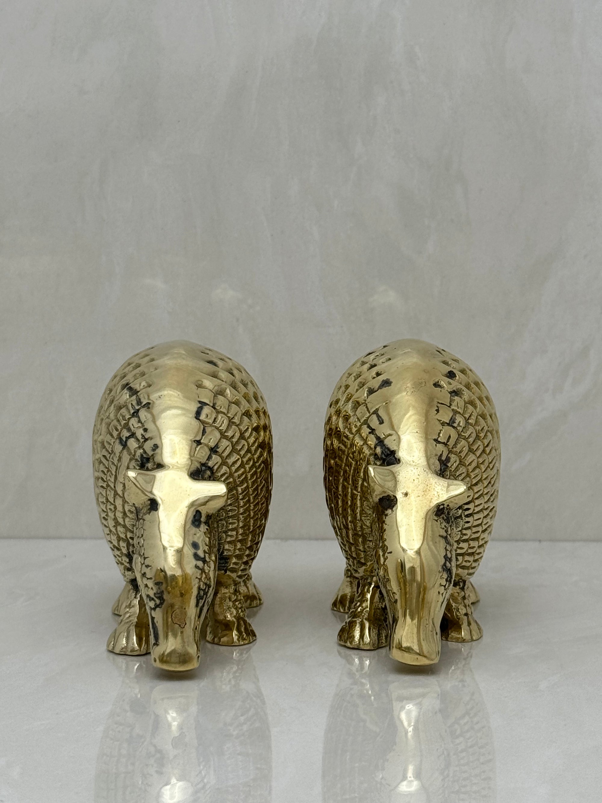 Vintage Brass Armadillos- A Pair