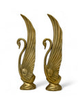 Tall Vintage Brass Swans-A Pair by Dolbi Cashier