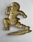 Vintage Brass Football Players Wall Hangings- A Set of Three by Gatco