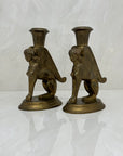 Vintage Brass Winged Sphinx Candleholders-A Pair