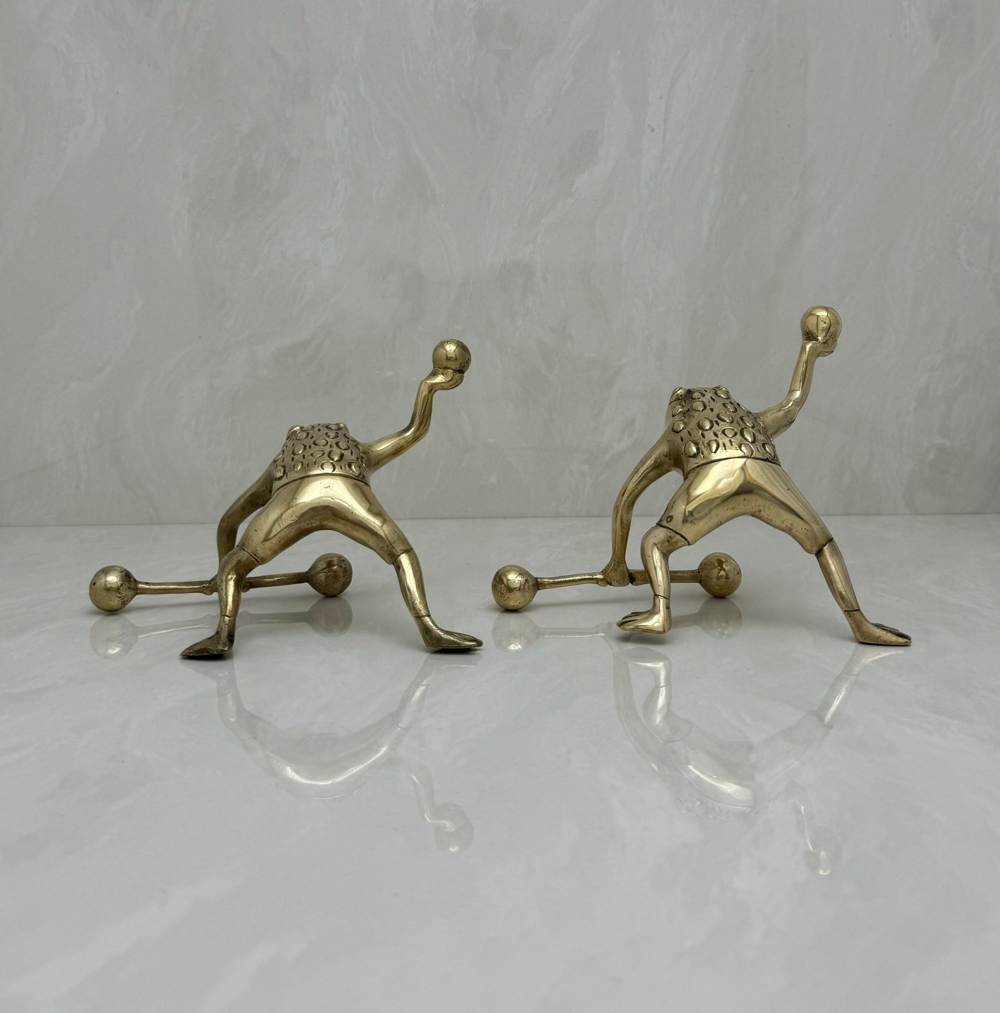 Vintage Brass Workout Frogs-A Pair