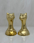 Vintage Brass Cat Head Bookends-A Pair