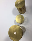 Brass Trio Cutout Candleholder Set