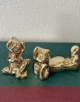 Small Vintage Brass Cats with an Attitude