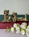 Small Vintage Brass Cats with an Attitude