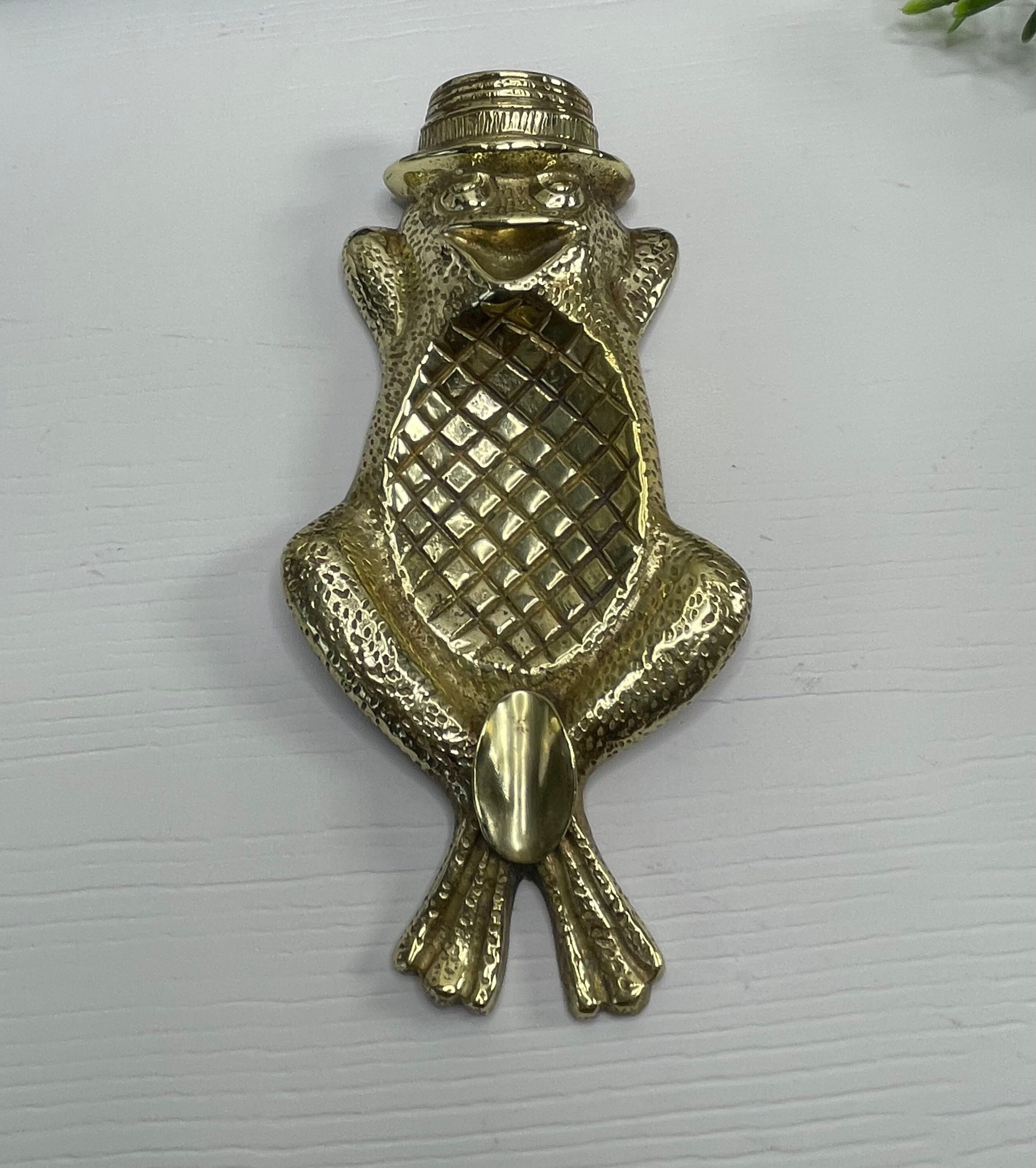 Vintage Brass Frog Ashtray