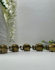 Vintage Brass Elephant Support Circle Thin Candlestick Holders