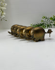 Vintage Brass Elephant Support Circle Thin Candlestick Holders
