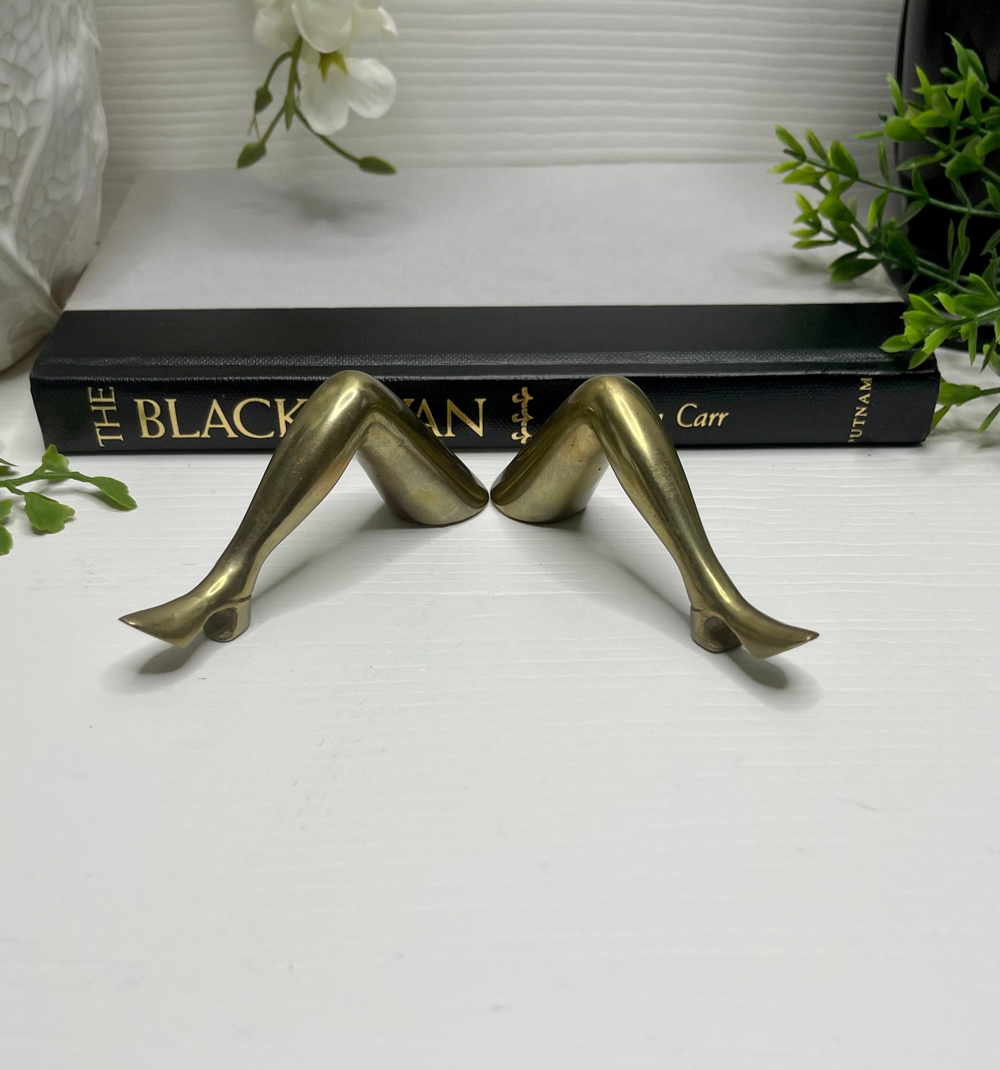 Pair of Mini Vintage Brass Leg Bottle Opener-Barware