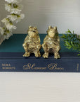 Vintage Brass Frog Pair