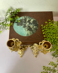 Vintage Brass Cherub Candlestick Holders