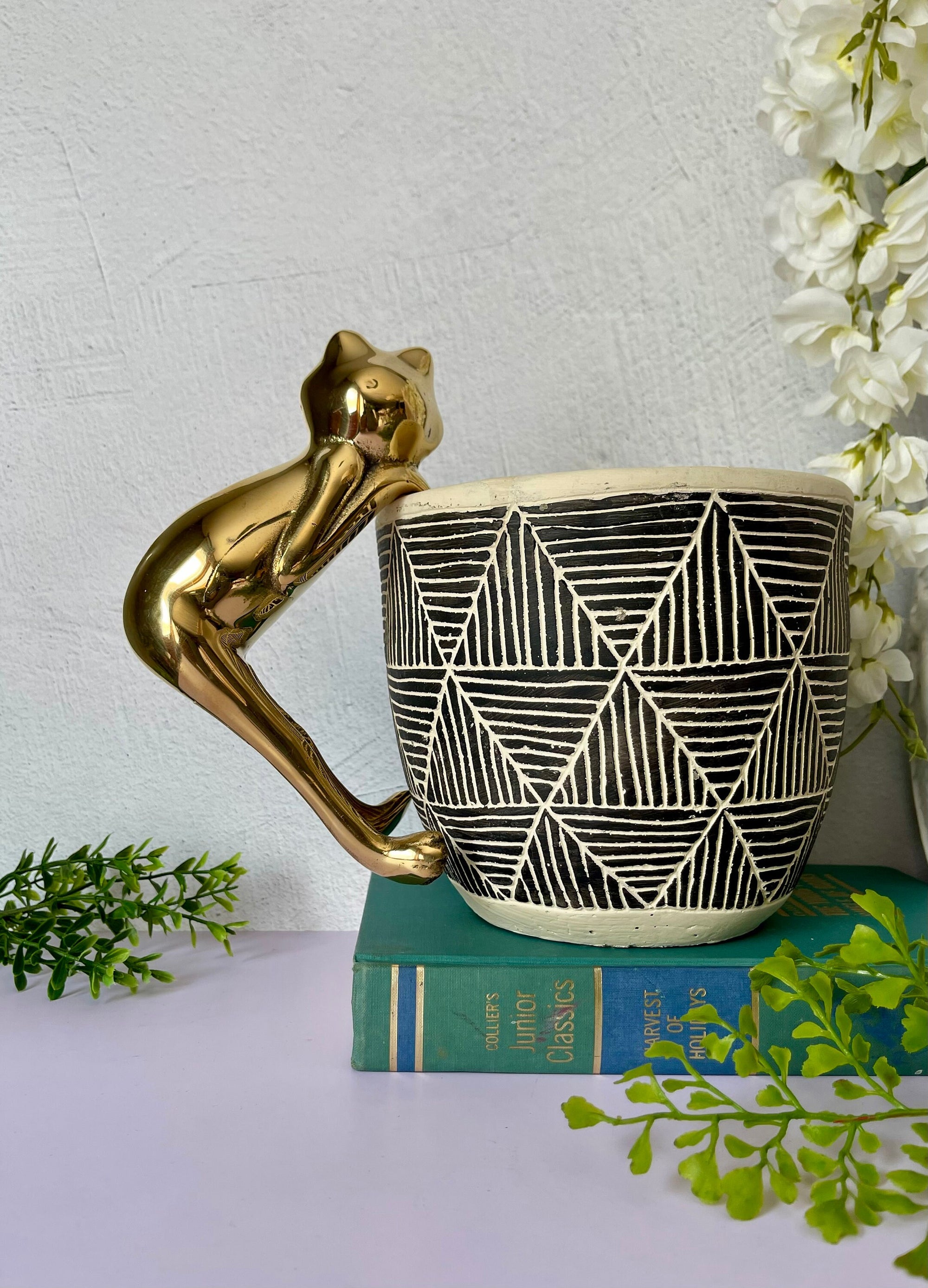 Vintage Brass Frog Plant Hanger