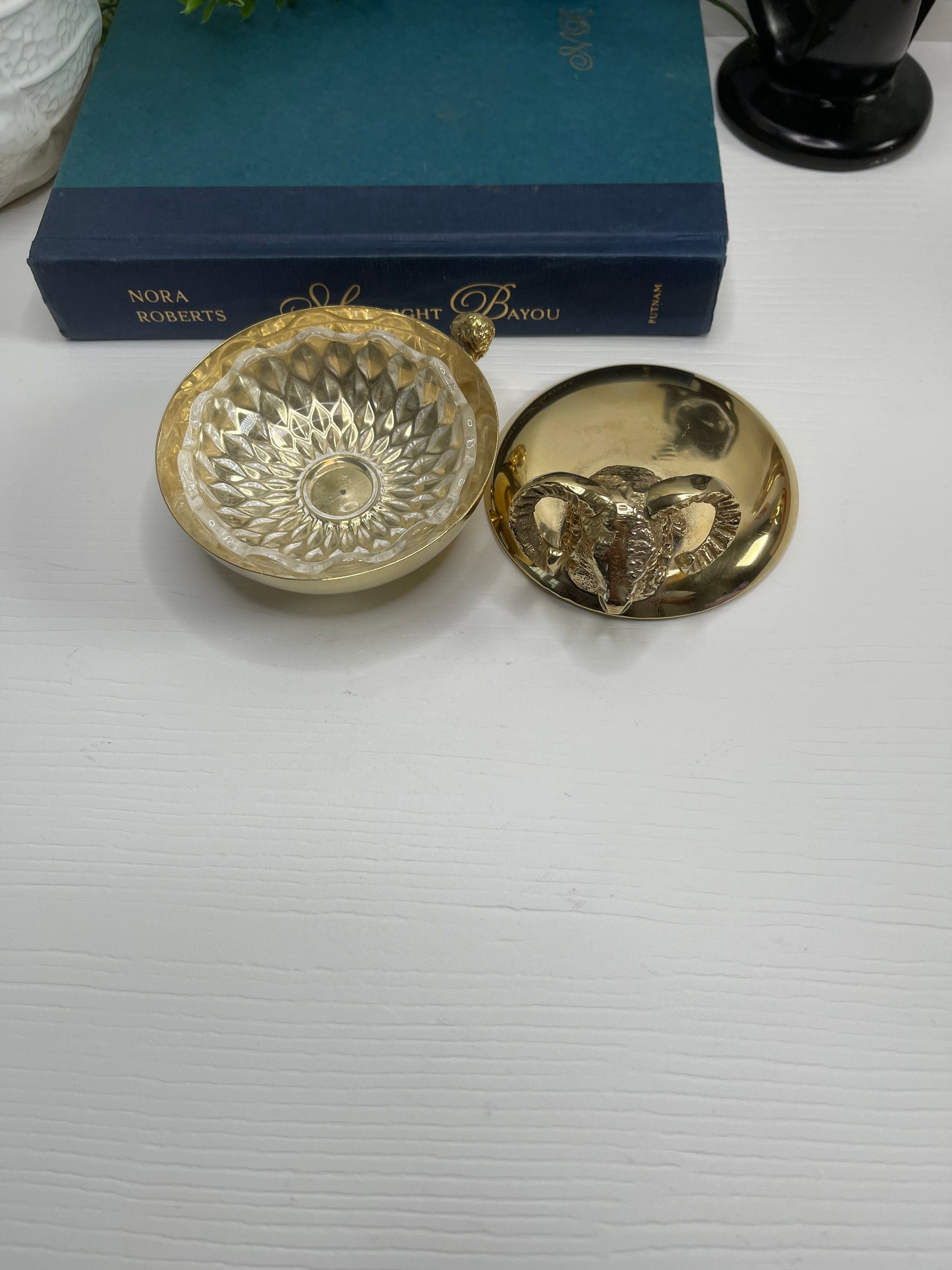 Sweet Brass Sheep Trinket Dish