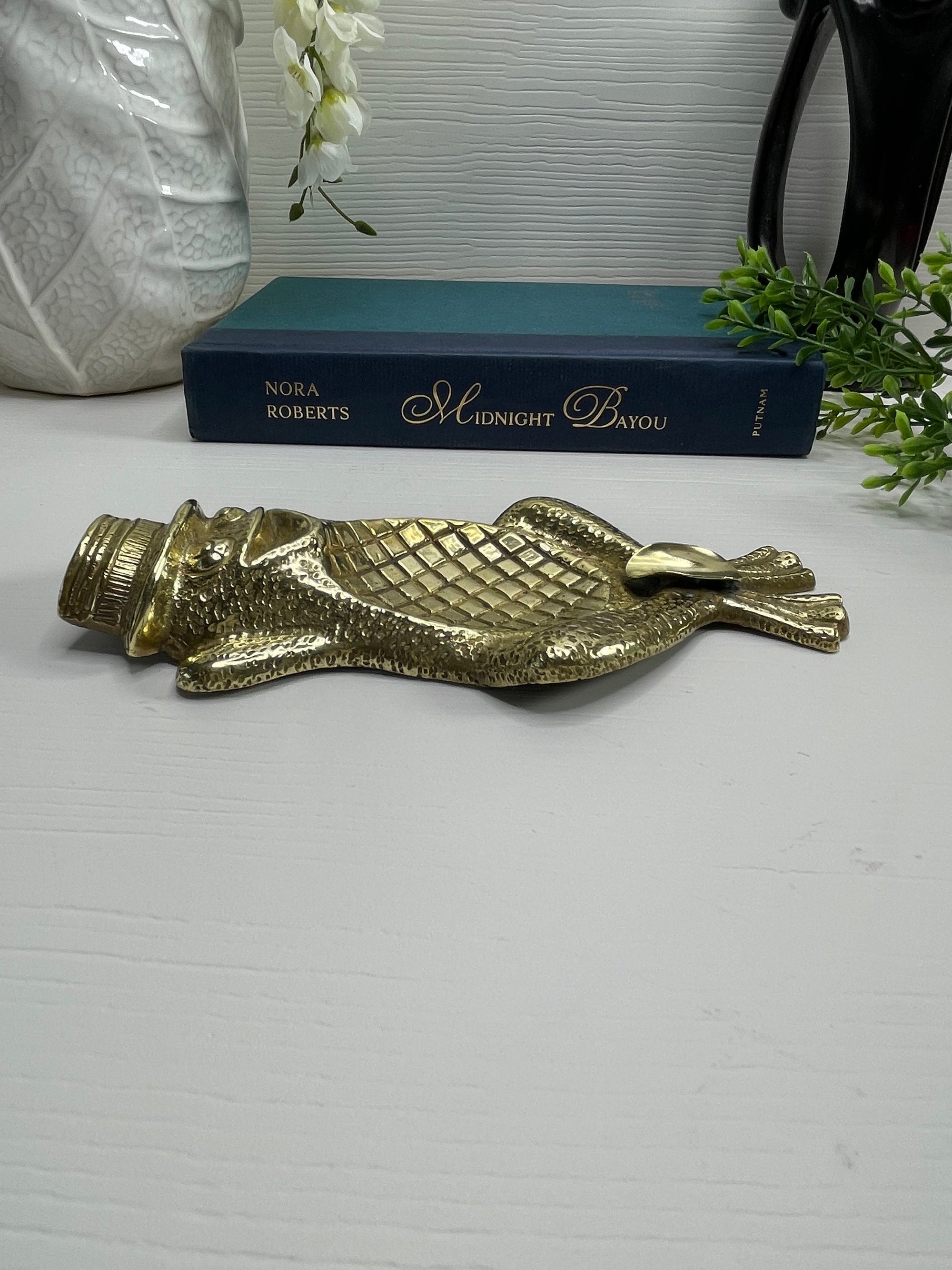 Vintage Brass Frog Ashtray