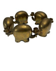 Vintage Brass Elephant Support Circle Thin Candlestick Holders