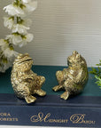 Vintage Brass Frog Pair