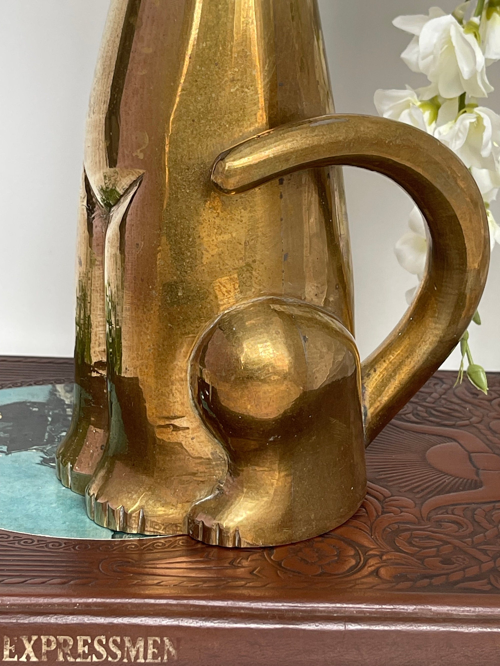 Vintage Brass Large Retro Cat