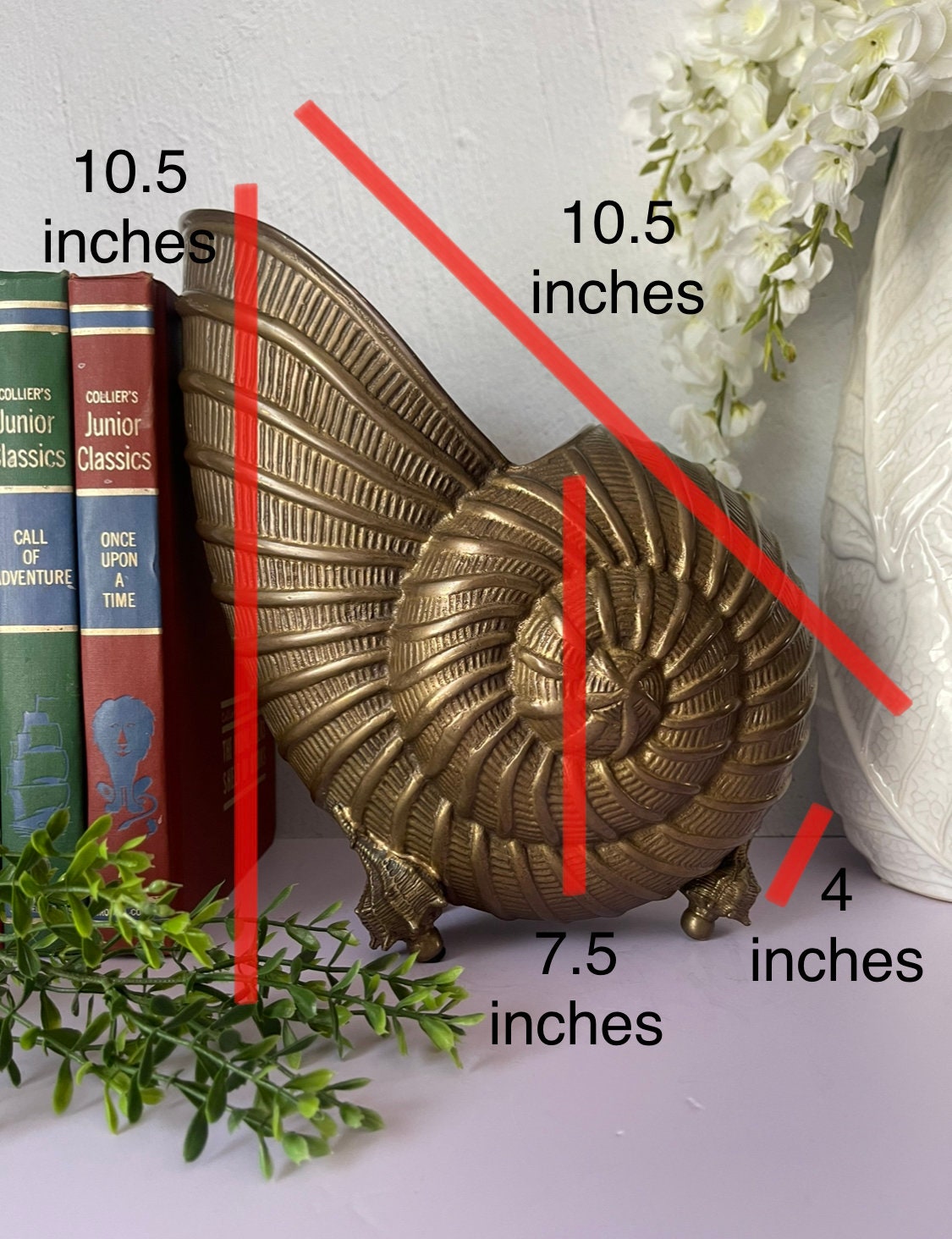 Vintage Brass Nautilus Shell Wine Bucket or Planter